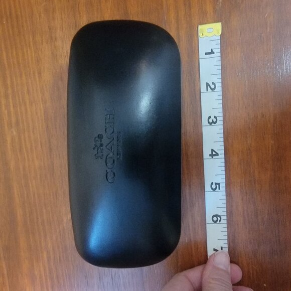 XL Large COACH Logo Clamshell Eye Glasses Case With Lens Cloth - BLACK - Picture 7 of 13